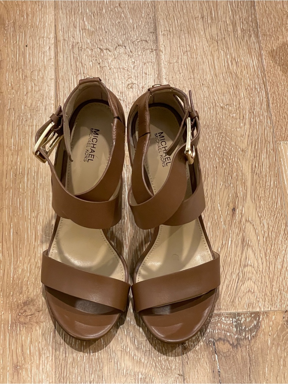 MICHAEL Michael Kors Brown Sandals Heels 8.5 New - Picture 2 of 3